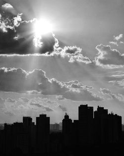 City skyline at sunset