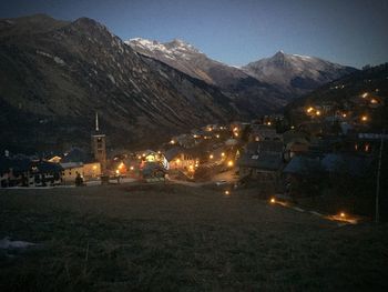 Scenic view of landscape at night