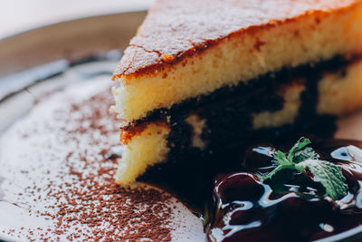Close-up of cake in plate