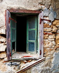 Window of abandoned house