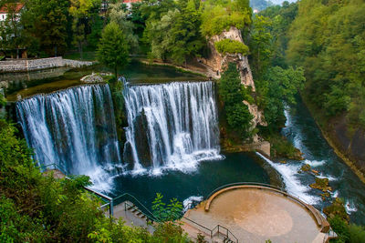 Scenic view of waterfall