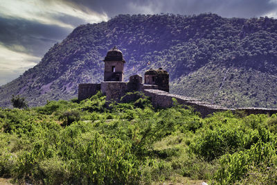 Historic building against sky in bhangarh rajasthan 