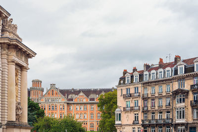 Low angle view of buildings in town