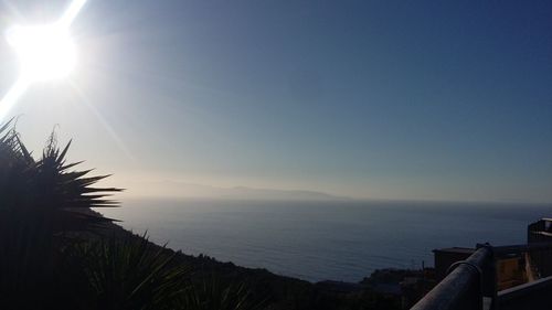 Scenic view of sea against clear sky during sunset