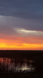 Scenic view of calm sea at sunset