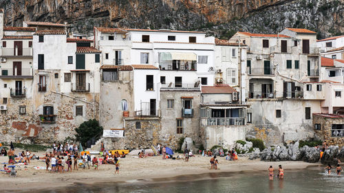 At the beach in cefalu, italy, sicily