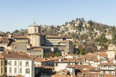Cityscape against clear sky
