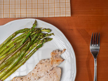 High angle view of meal served in plate