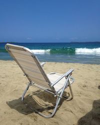 Scenic view of beach against clear sky