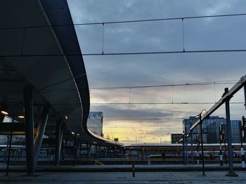 Bridge against sky at sunset