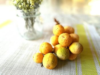 Close-up of fruits on table