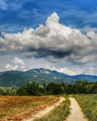 Scenic view of mountains against sky