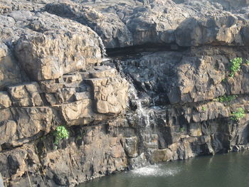 Panoramic shot of rocks in sea