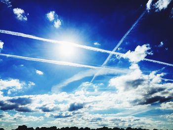 Low angle view of vapor trail in sky