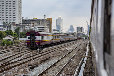 Train on railroad station