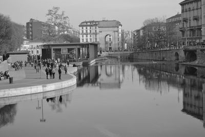 View of canal along buildings