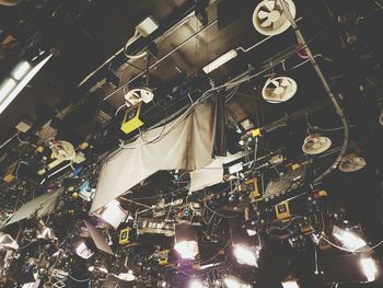 Aerial view of illuminated music concert