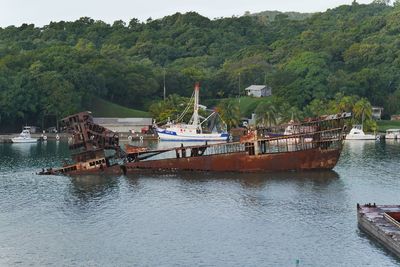 View of boats in sea