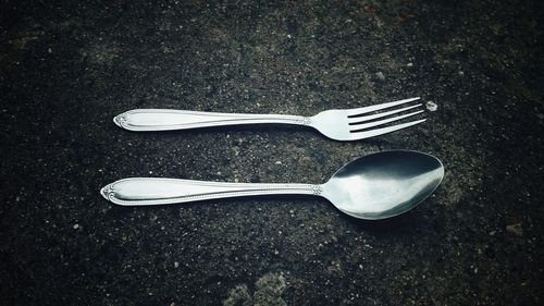 High angle view of ring on table