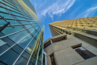 Low angle view of modern building against sky