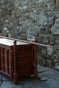 Old weathered wall against building