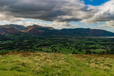 View of landscape against cloudy sky