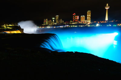 Illuminated city at night