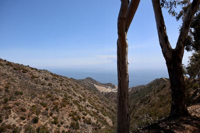 Scenic view of mountains against clear sky