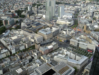 Streets of frankfurt from high altitude