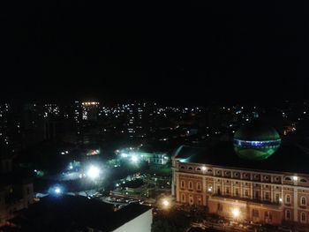 Illuminated cityscape at night