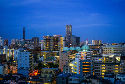 High angle view of cityscape against sky