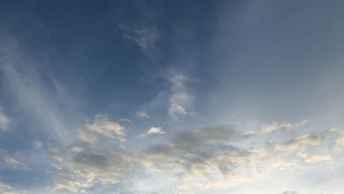 Low angle view of clouds in sky