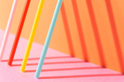 Close-up of drinking straws