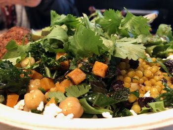 Close-up of chopped vegetables in bowl