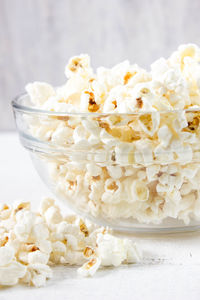 Close-up of popcorn in bowl