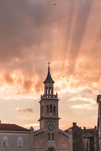 View of buildings against cloudy sky