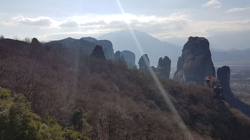 Panoramic view of mountains against sky