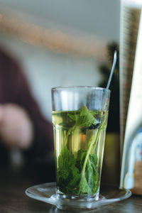 Close-up of drink on table