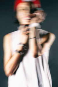 Blurred motion of man hand