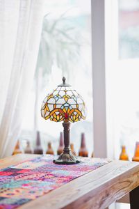 Close-up of book on table at home