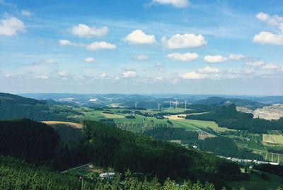 High angle view of landscape against sky