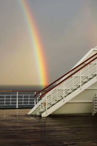 View of rainbow and ship