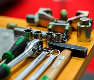 Various tools on table