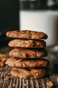 Stack of chocolate chip cookies