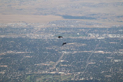 Aerial view of sea against sky