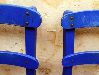 Close-up view of blue fabric