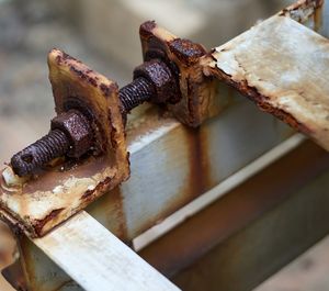 Close-up of rusty machine part