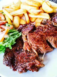 Close-up of meal served on plate