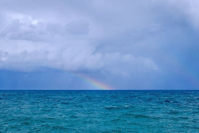 Scenic view of sea against cloudy sky