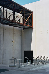 Low angle view of staircase against building